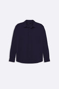 MELANGE NAVY SLUB BUTTON DOWN SHIRT