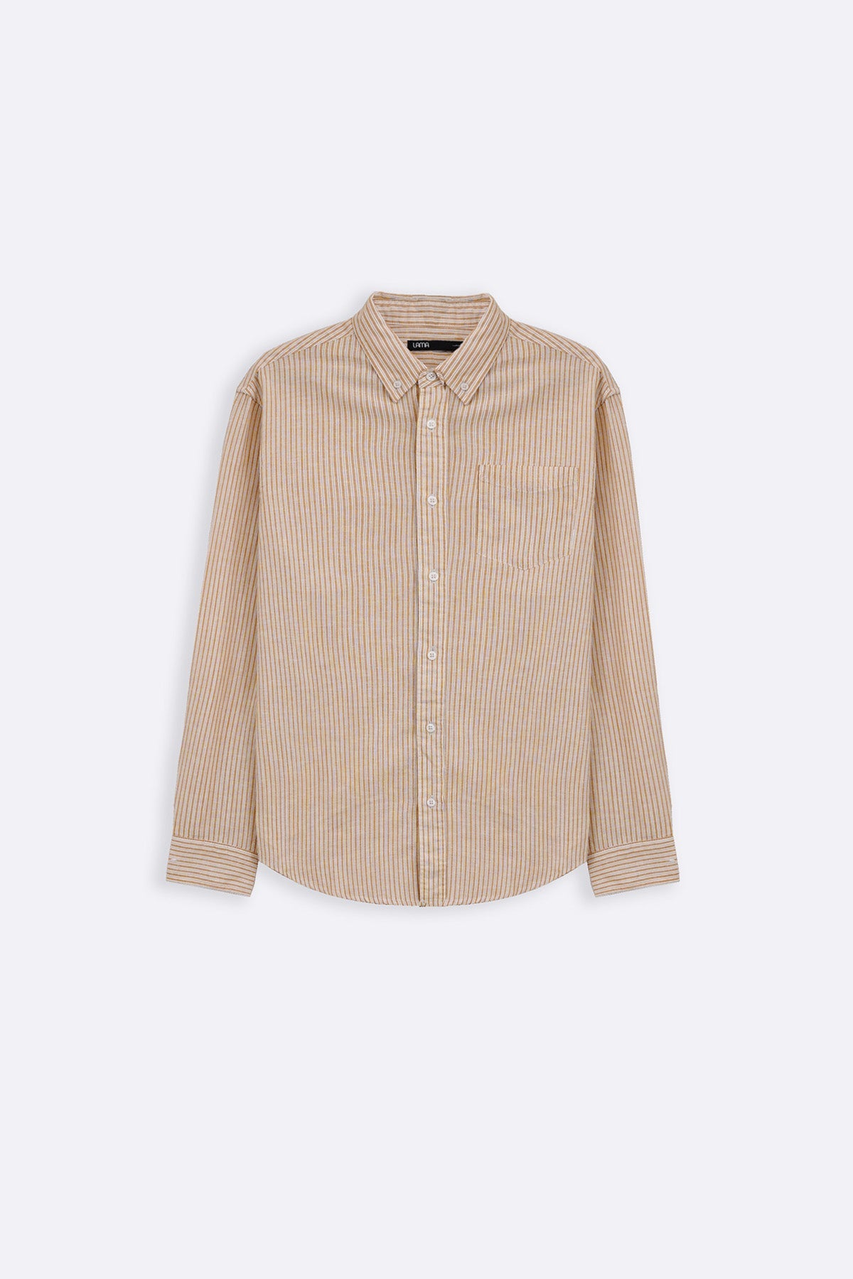 YELLOW STRIPED LINEN BLEND SHIRT