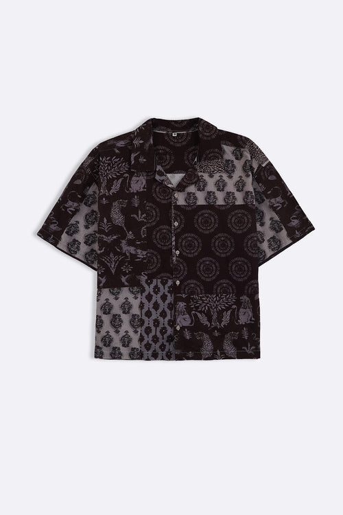 BROWN BATIK PRINT SHIRT