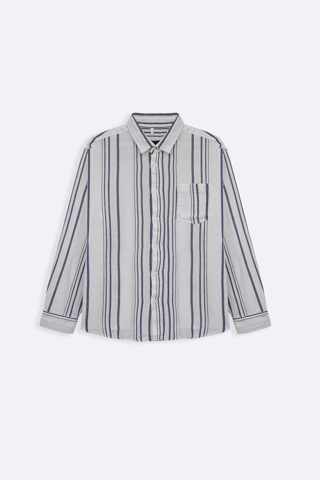 WHITE STRIPED DOBBY SHIRT