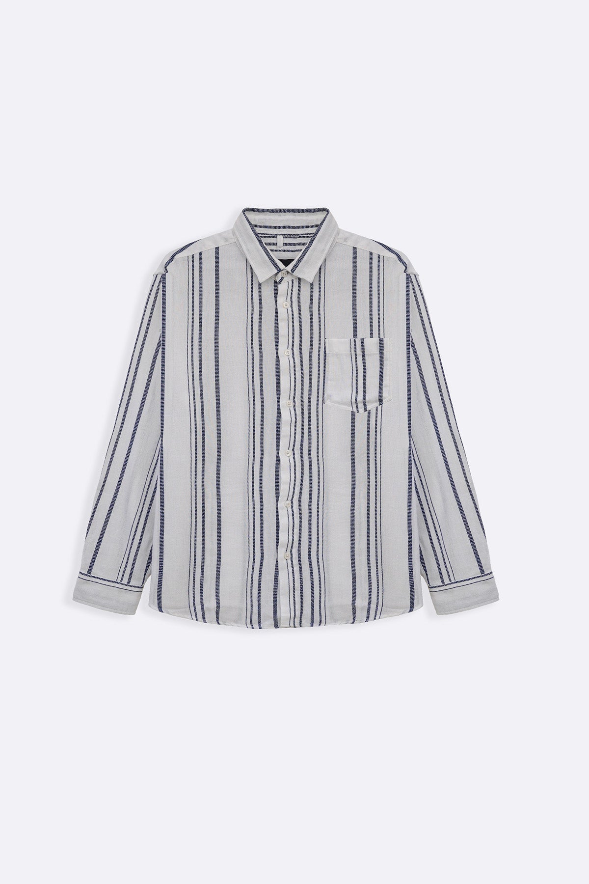 WHITE STRIPED DOBBY SHIRT