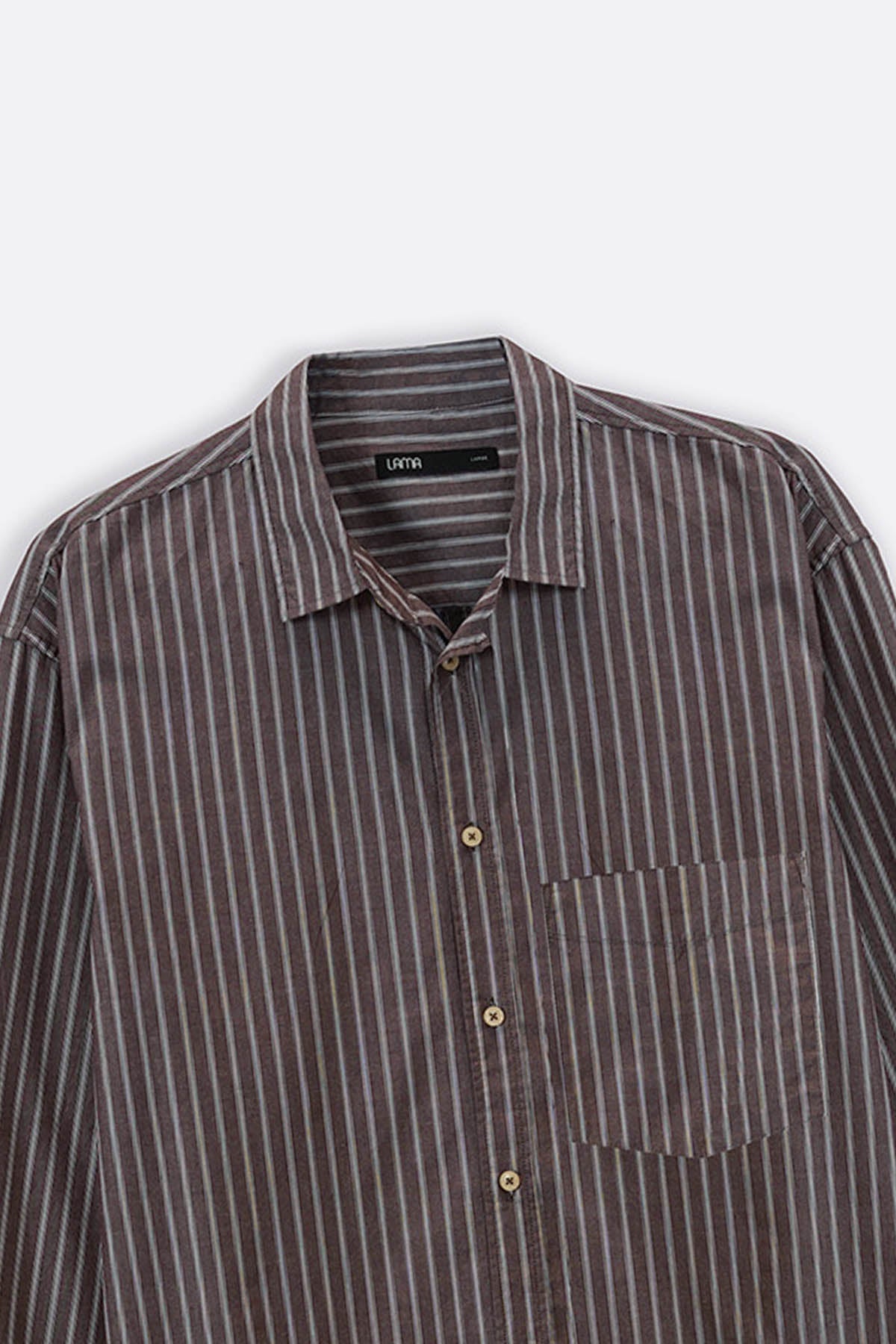 BROWN COTTON STRIPED SHIRT