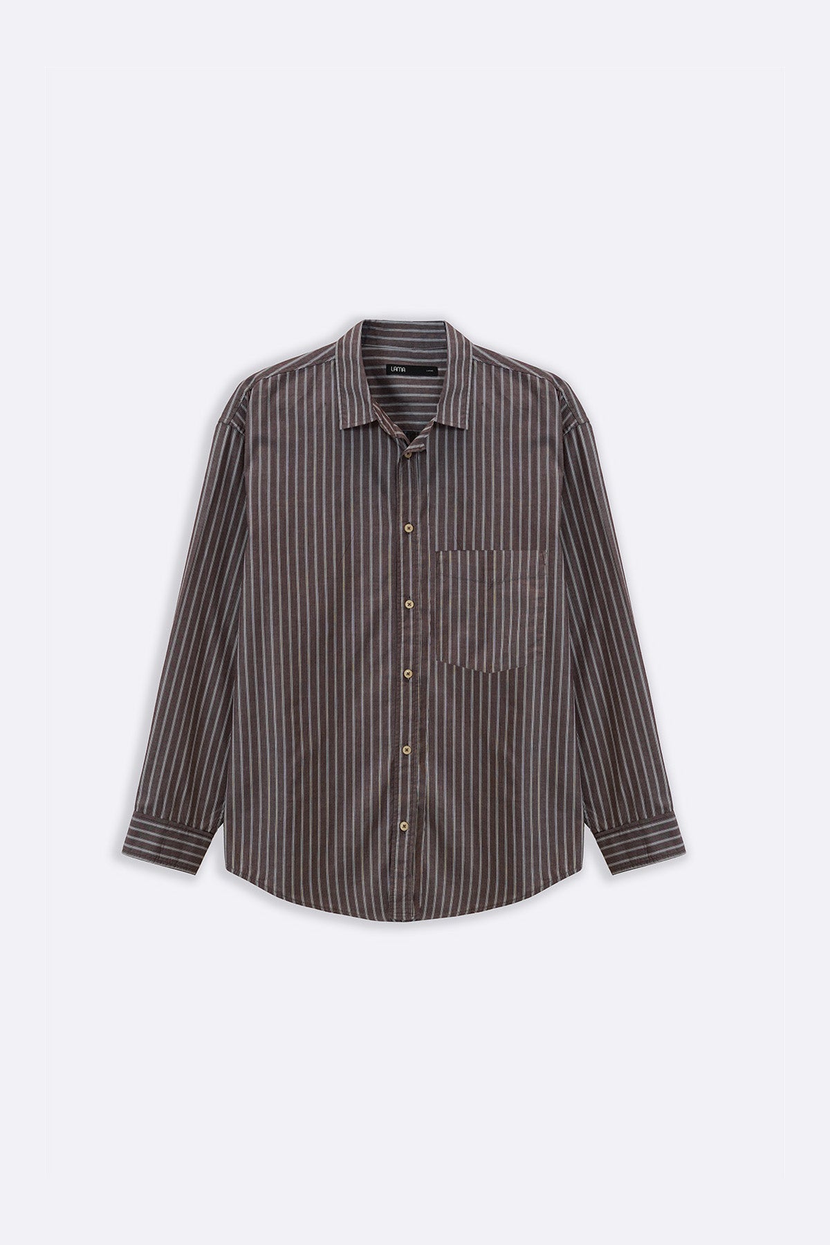 BROWN COTTON STRIPED SHIRT