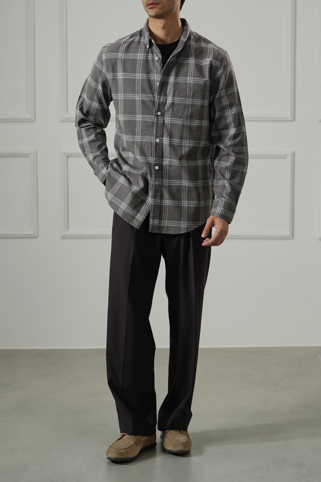 BROWN BOY-NEXT-DOOR COTTON SHIRT