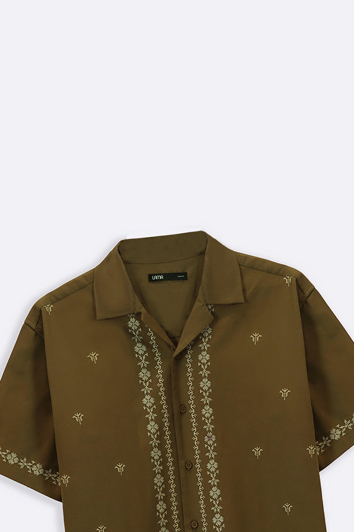 BROWN SUMMER CLUB EMBROIDERED SHIRT