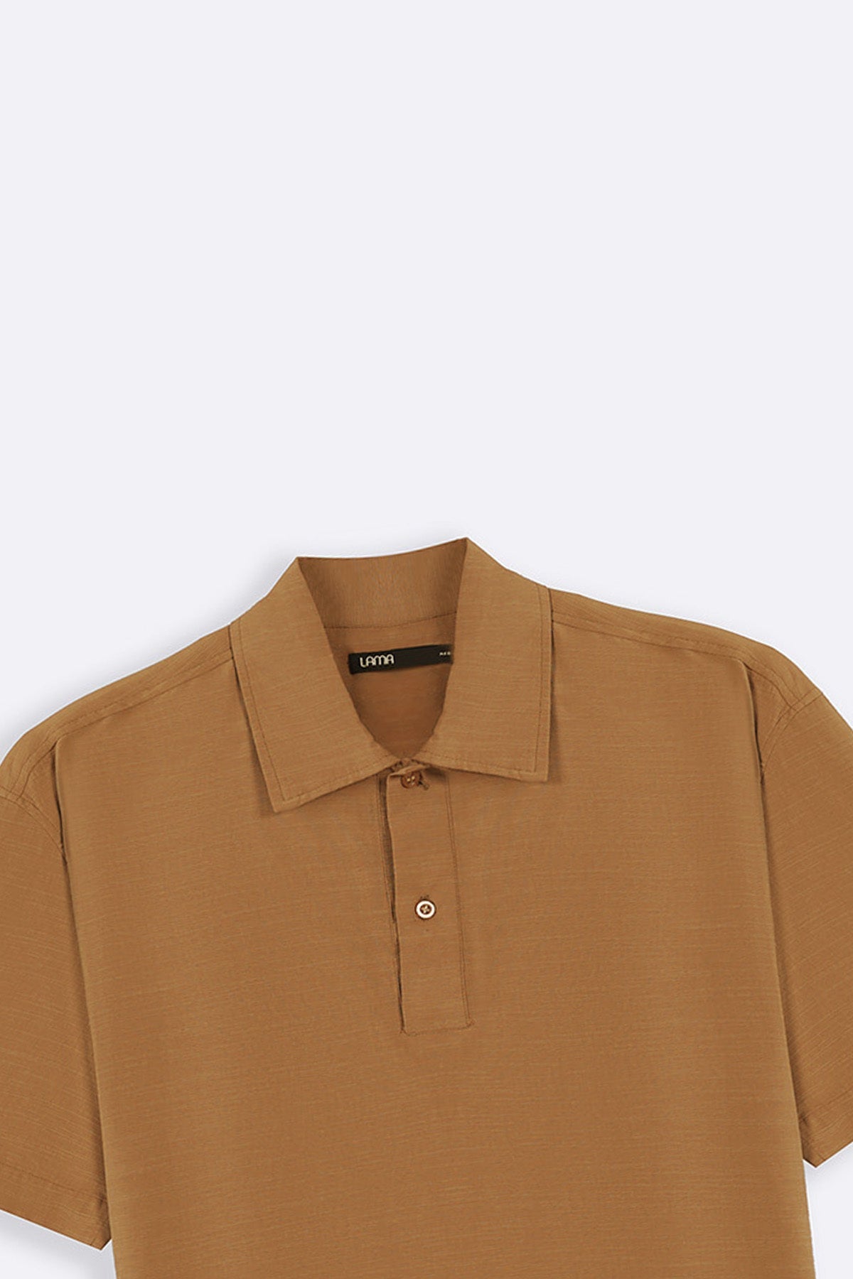 OCHRE BROWN QUARTER PLACKET SHIRT