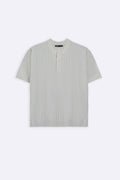 WHITE TEXTURED HENLEY