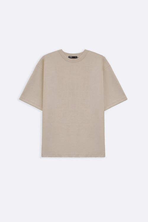 BEIGE CLASSIC TEXTURED TEE
