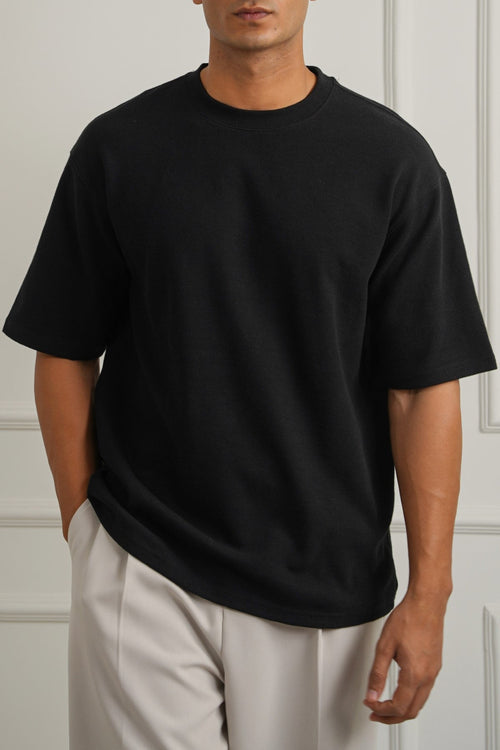 BLACK CLASSIC TEXTURED TEE