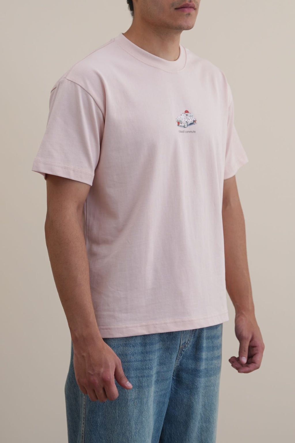 LIGHT PINK CASUAL COMMUTE TEE