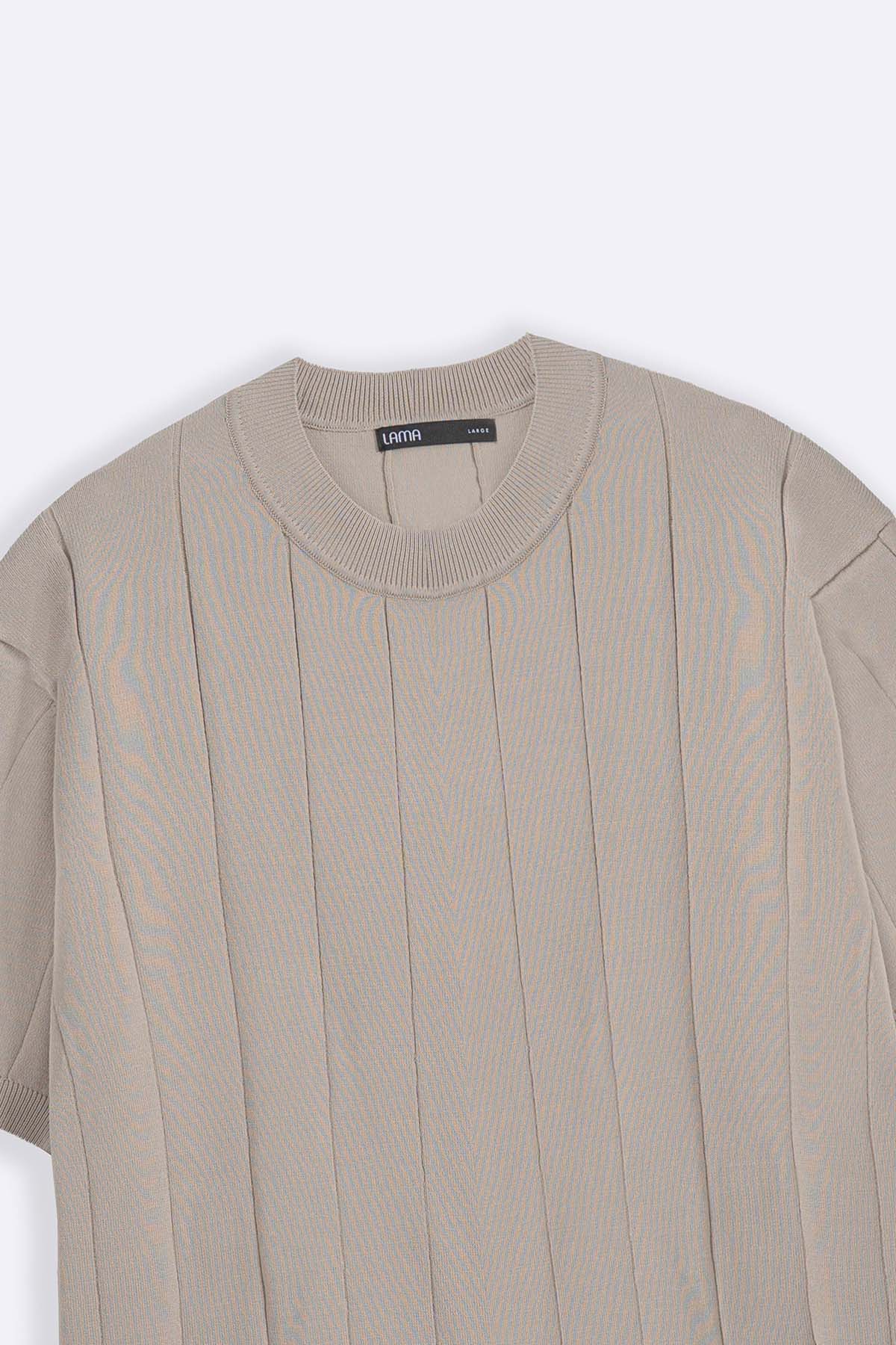 BEIGE DROP NEEDLE TEE