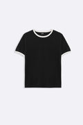 BLACK CONTRAST TEE