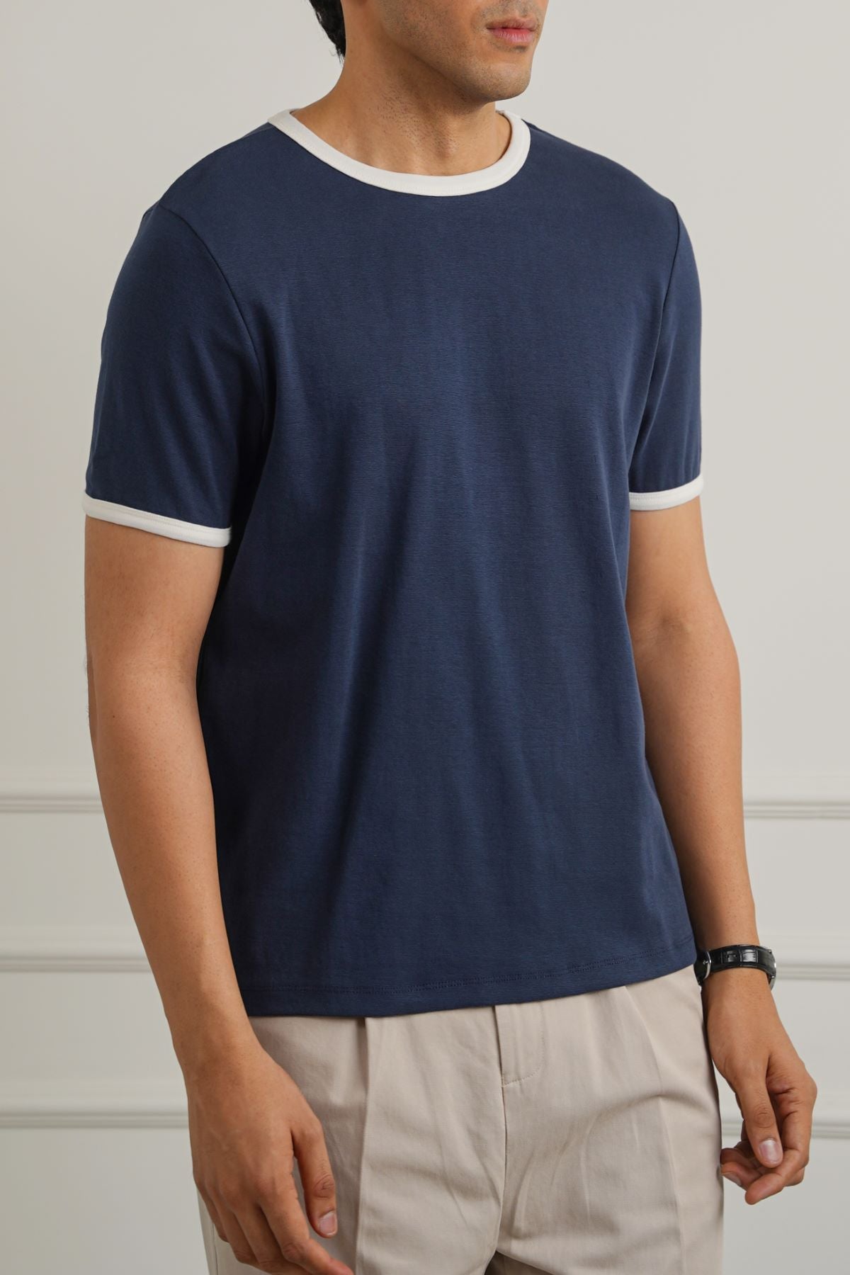 NAVY CONTRAST TEE