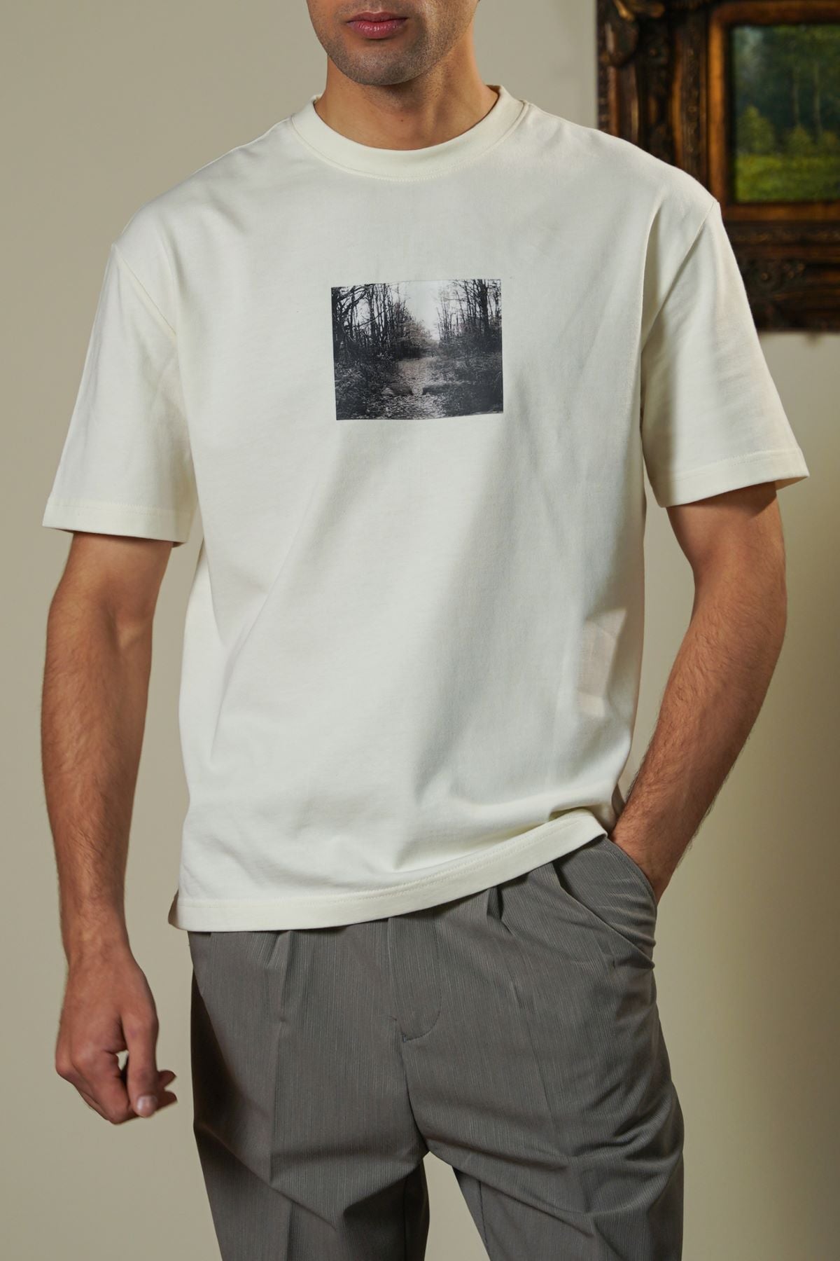 IVORY VINTAGE PRINT TEE