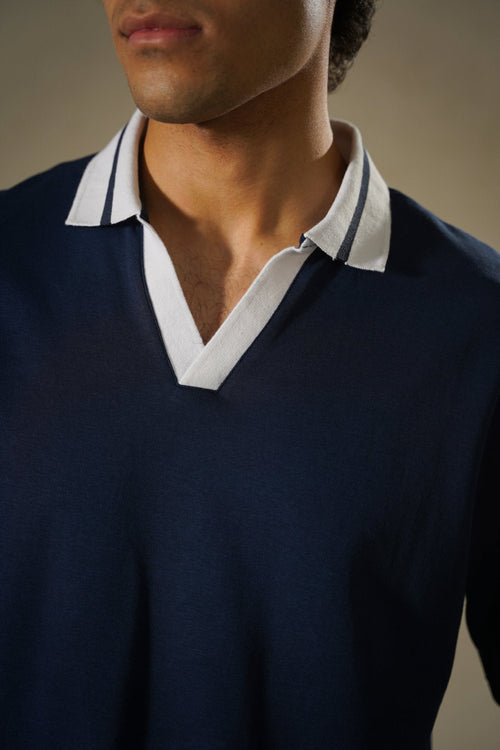 NAVY CASUAL POLO TEE