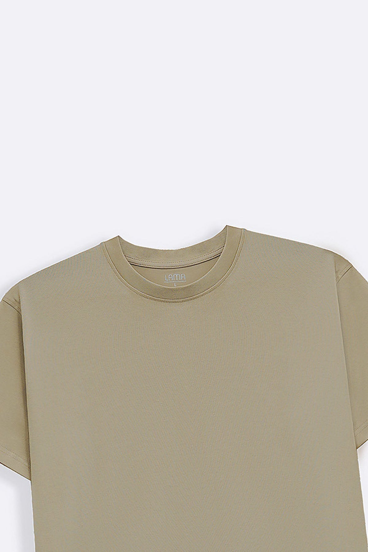 BEIGE ESSENTIAL CREW NECK TEE
