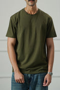 DARK OLIVE ESSENTIAL CREW NECK TEE