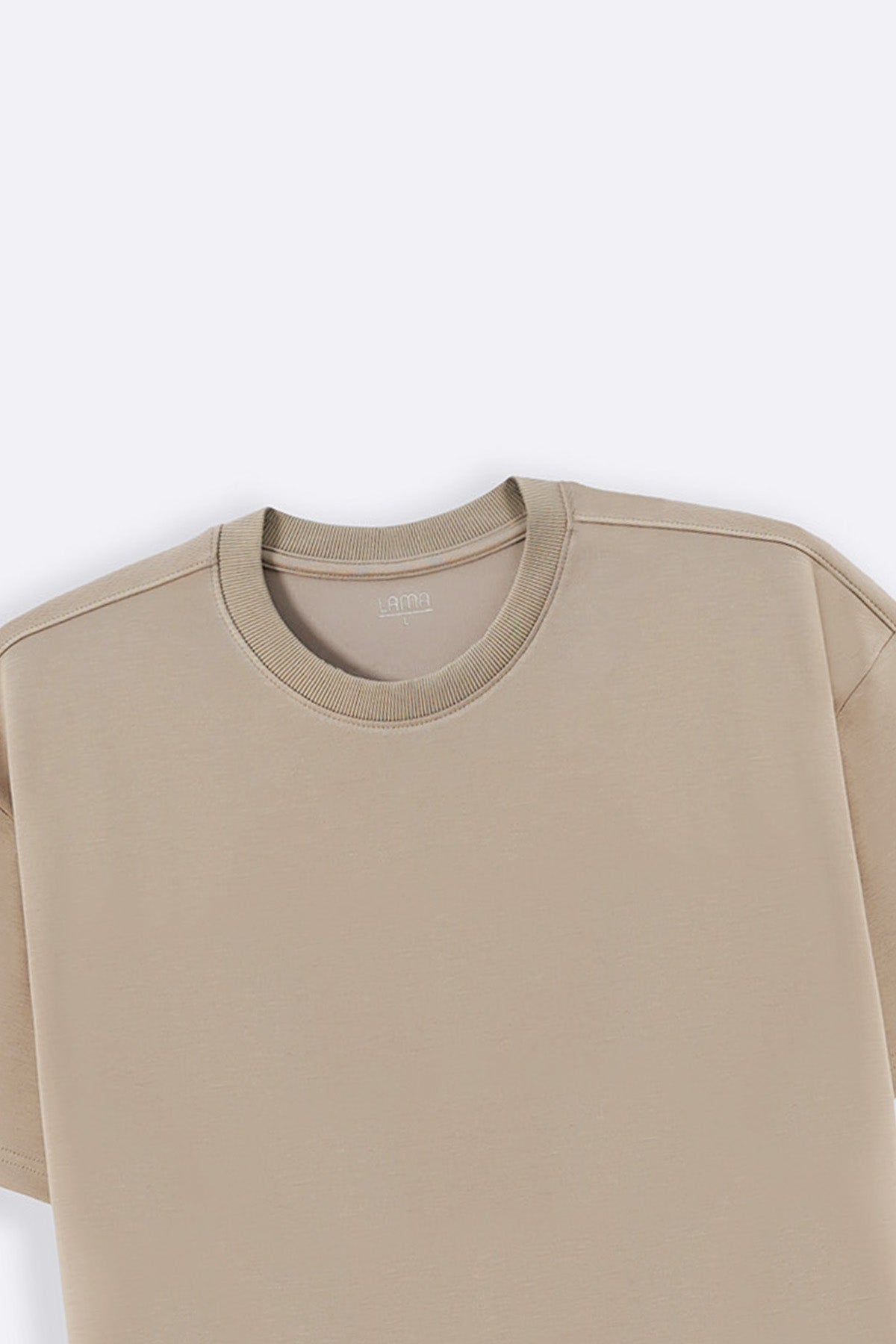 KHAKI BASIC RIBBED TEE