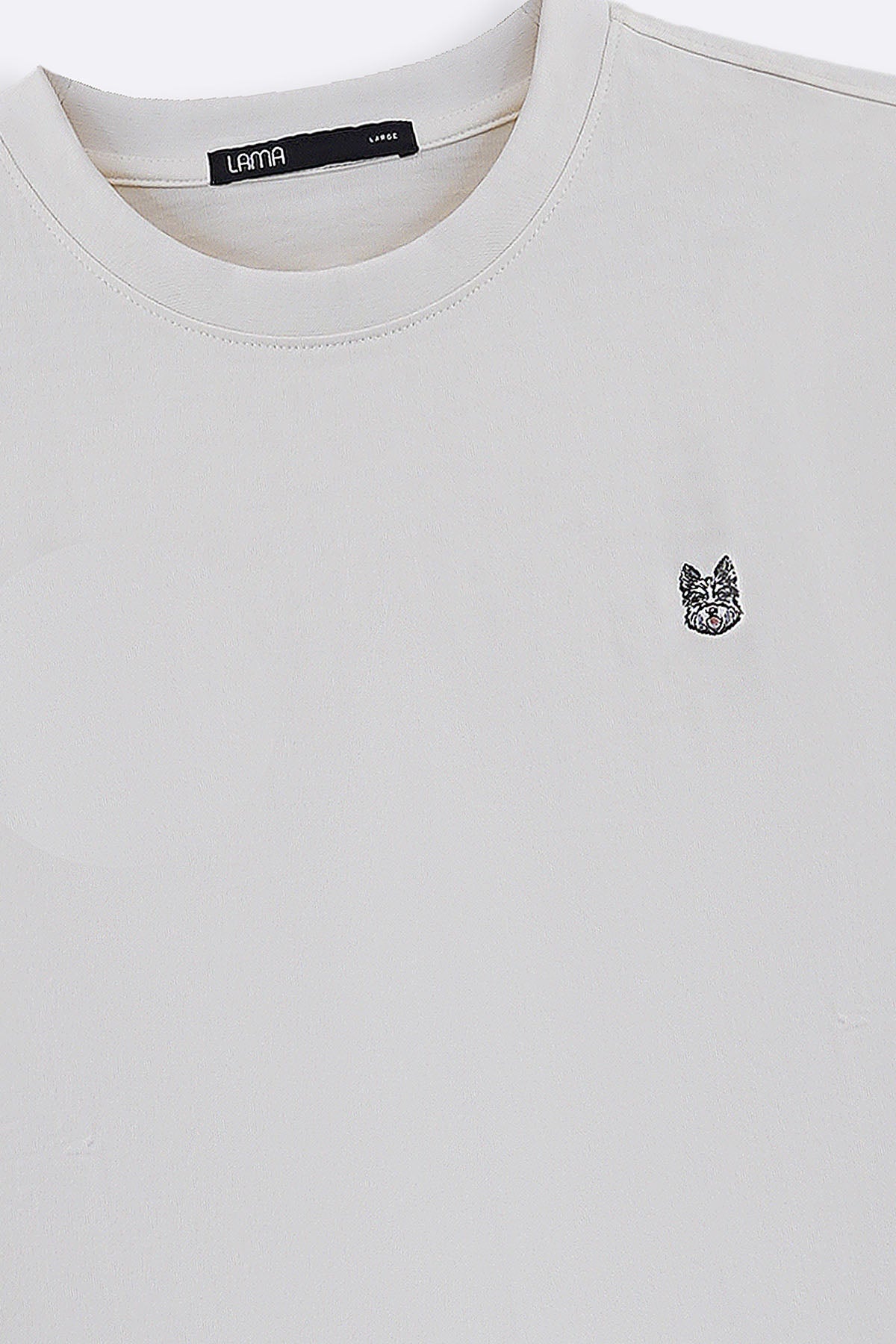 WHITE EMBROIDERED LOGO TEE