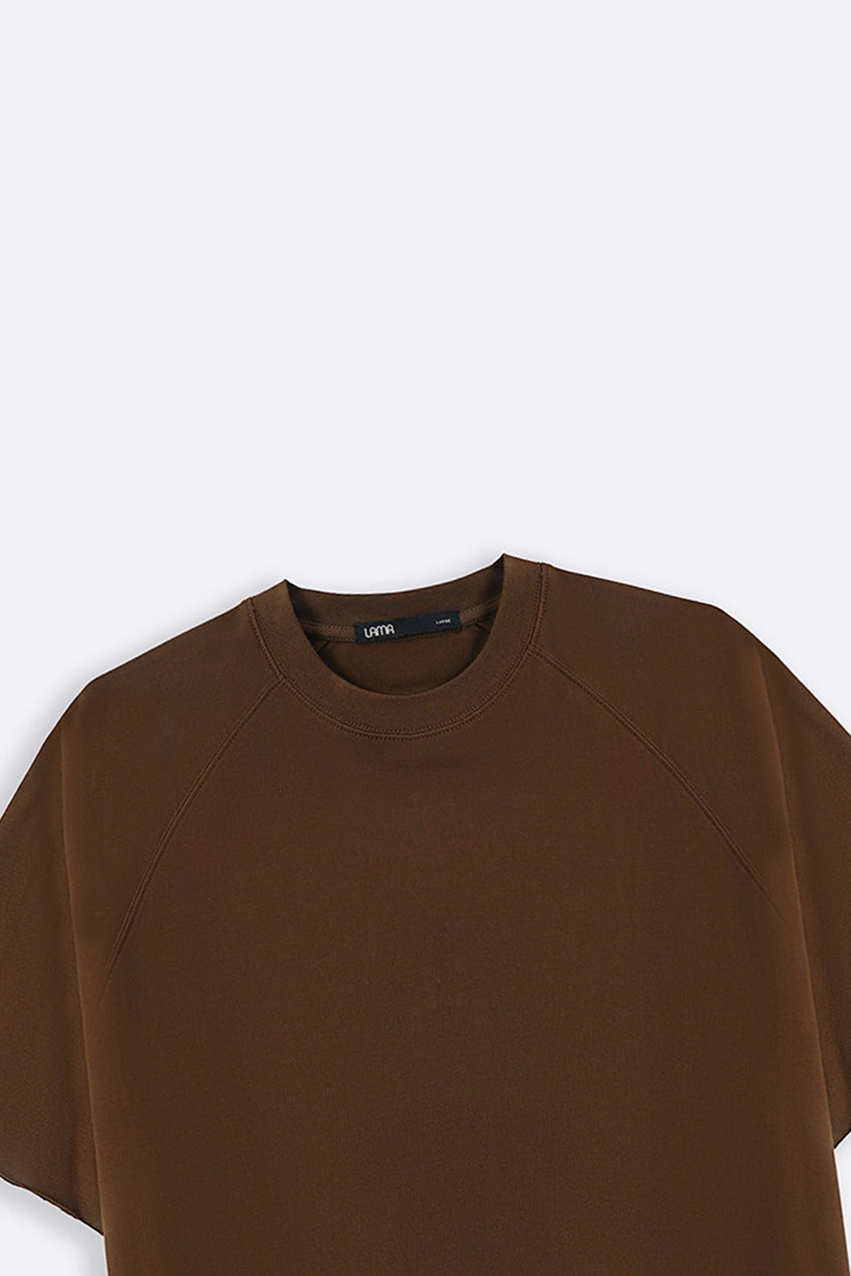 BROWN RAGLAN COTTON TEE