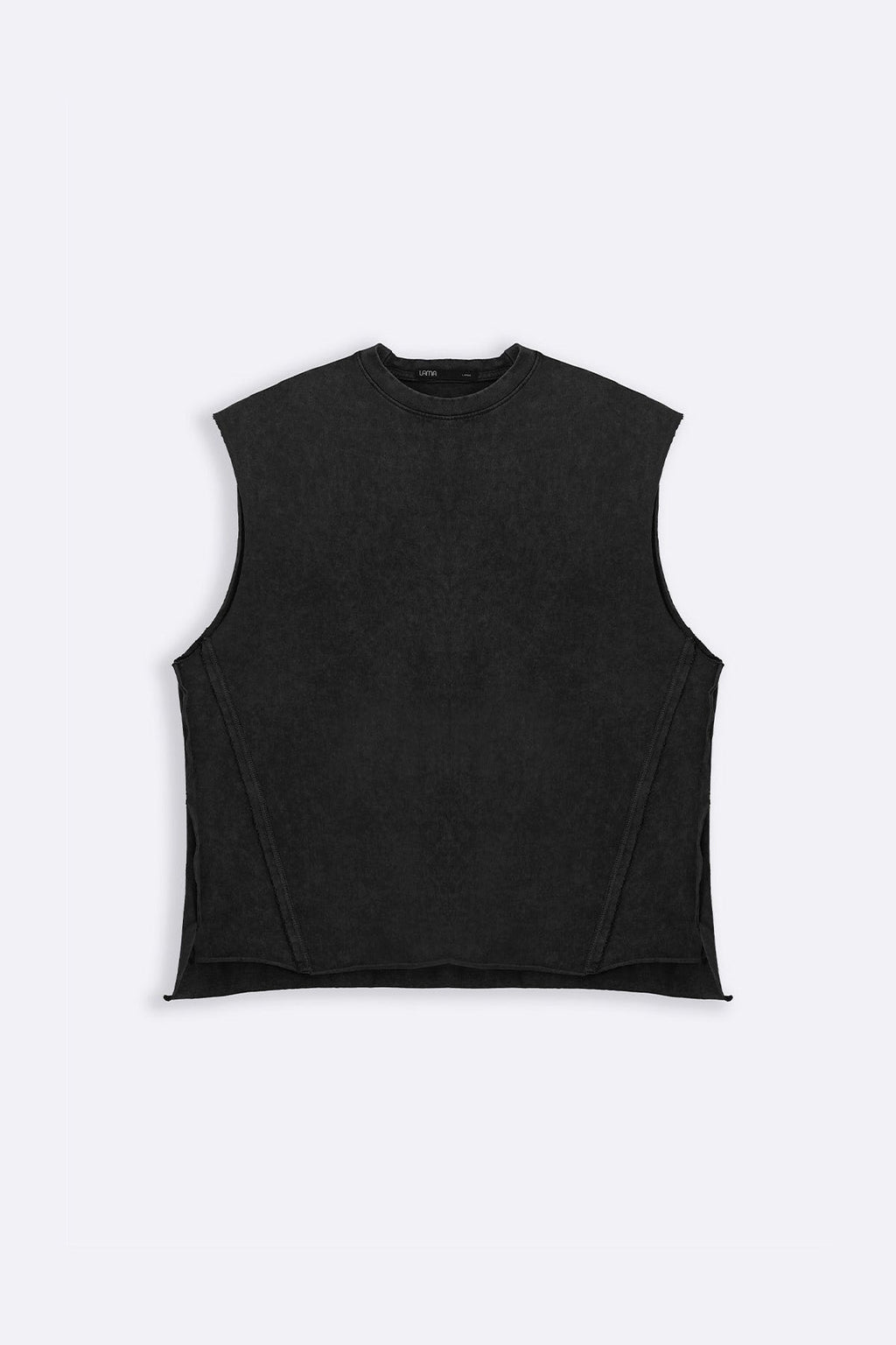 CHARCOAL WASHED EFFECT SLEEVELESS TEE