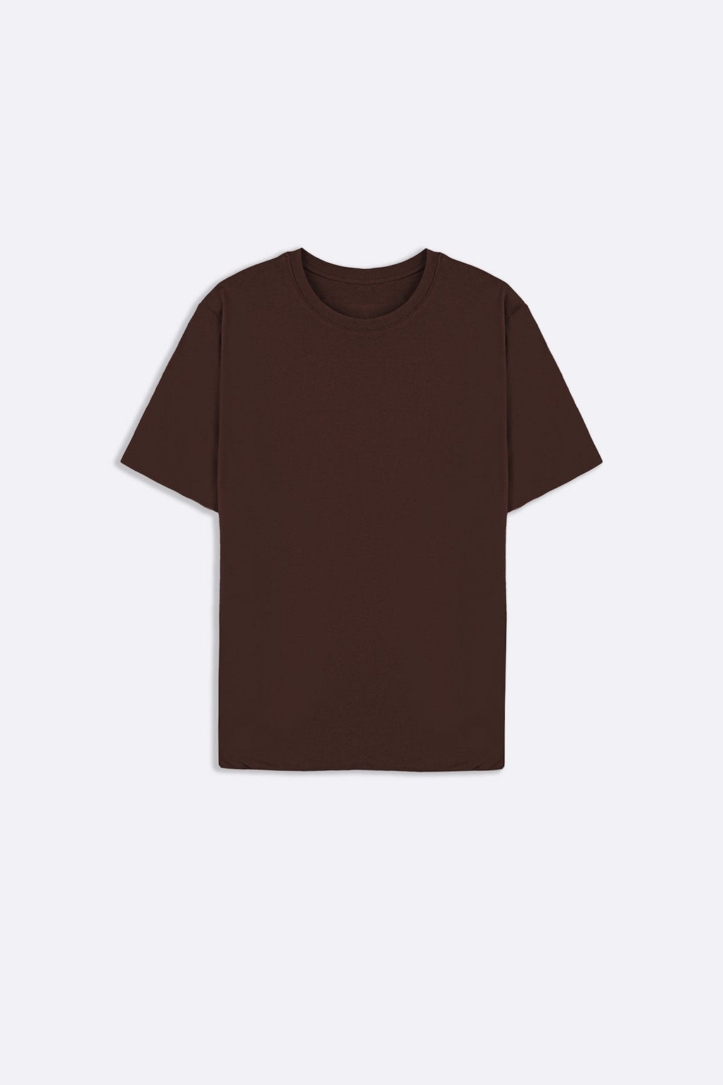 BROWN SEAMLESS DOUBLE-LAYERED TEE