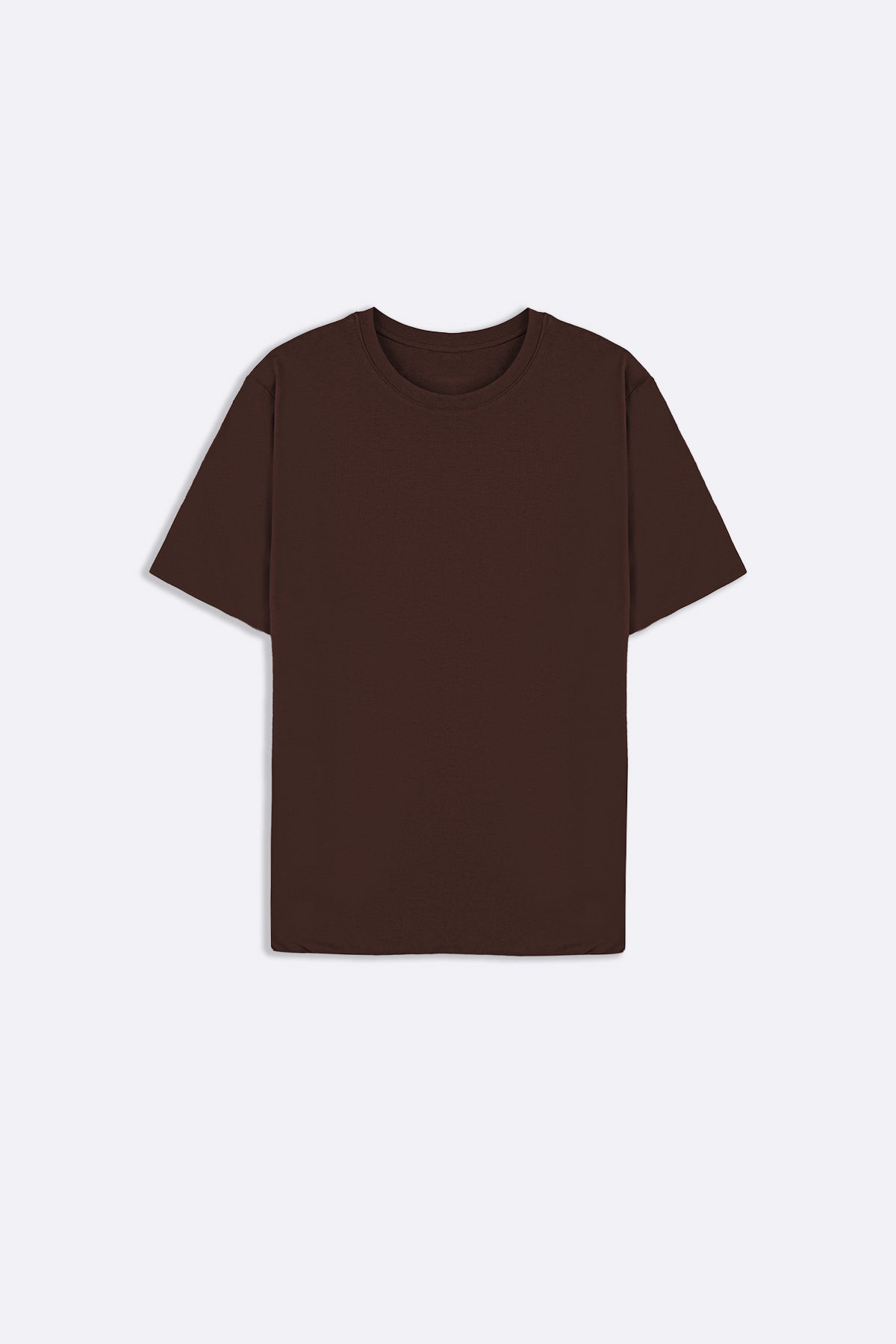 BROWN SEAMLESS DOUBLE-LAYERED TEE