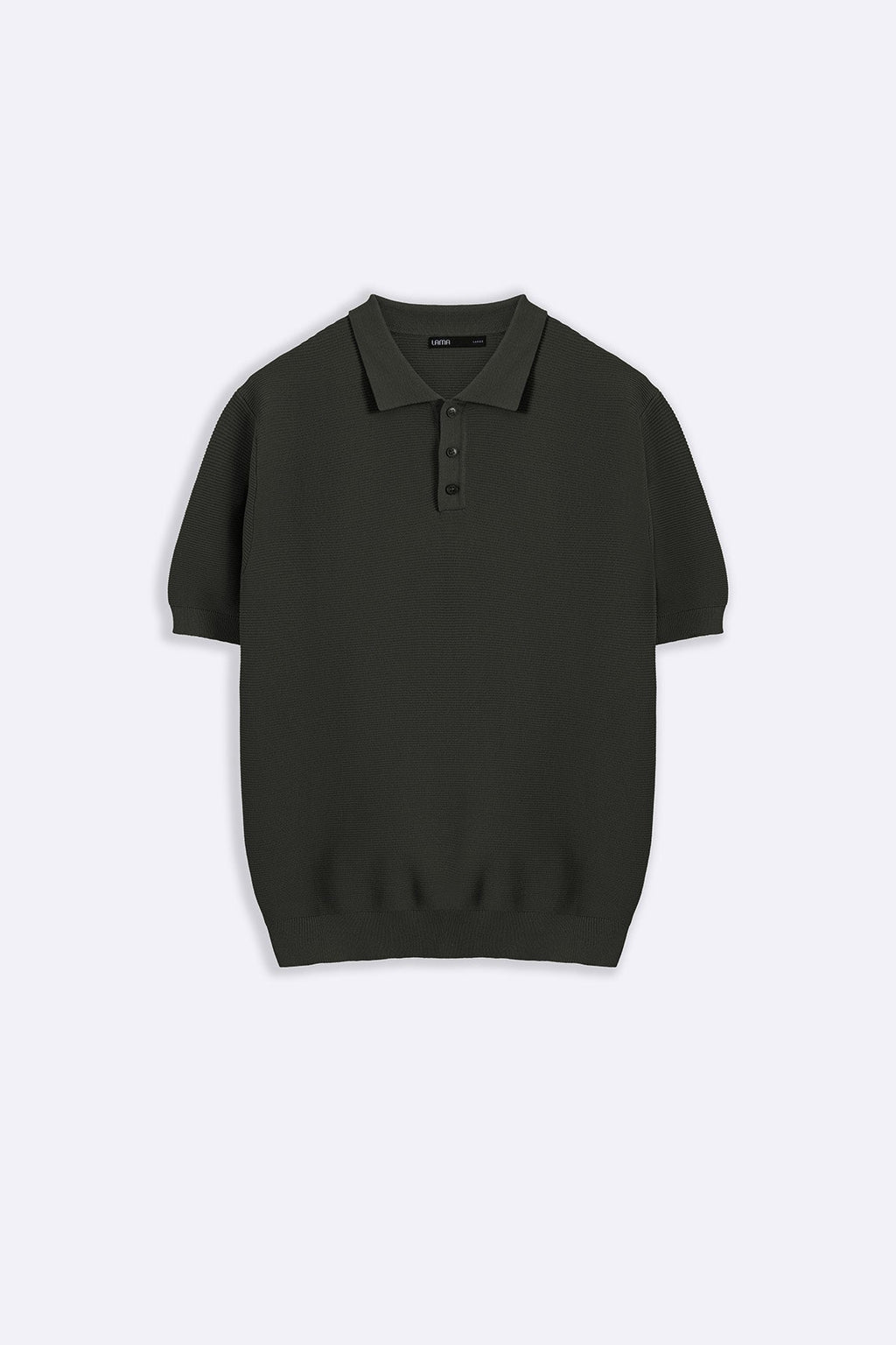 DARK GREEN TEXTURED POLO