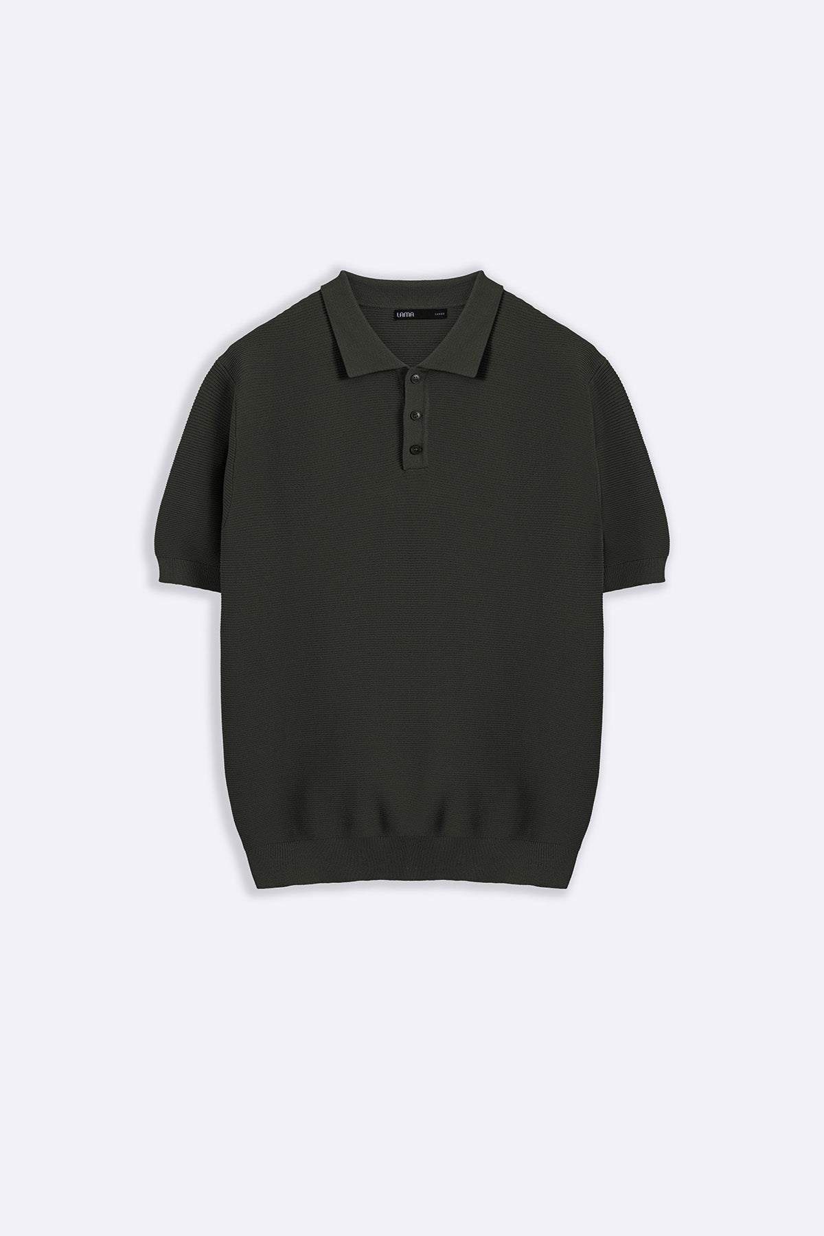 DARK GREEN TEXTURED POLO