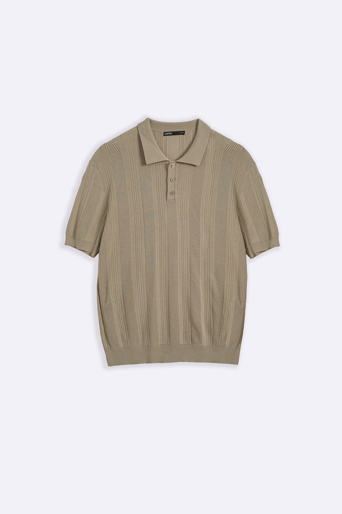 BEIGE SHEER KNIT POLO