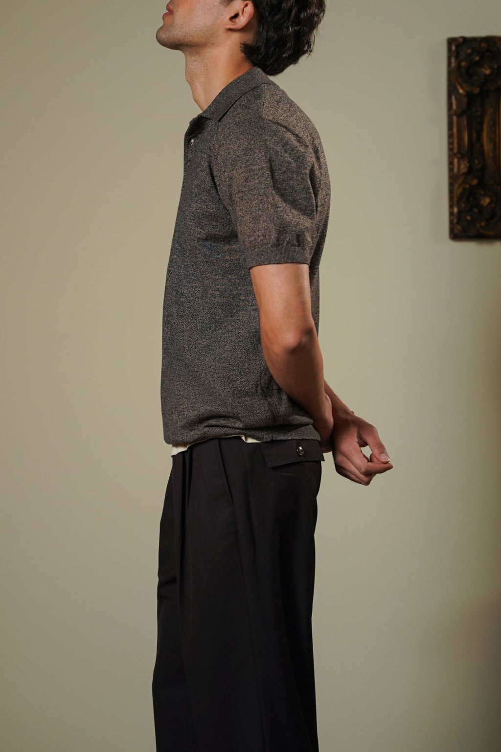 BROWN MELANGE EFFECT POLO