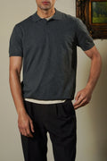 CHARCOAL MELANGE EFFECT POLO