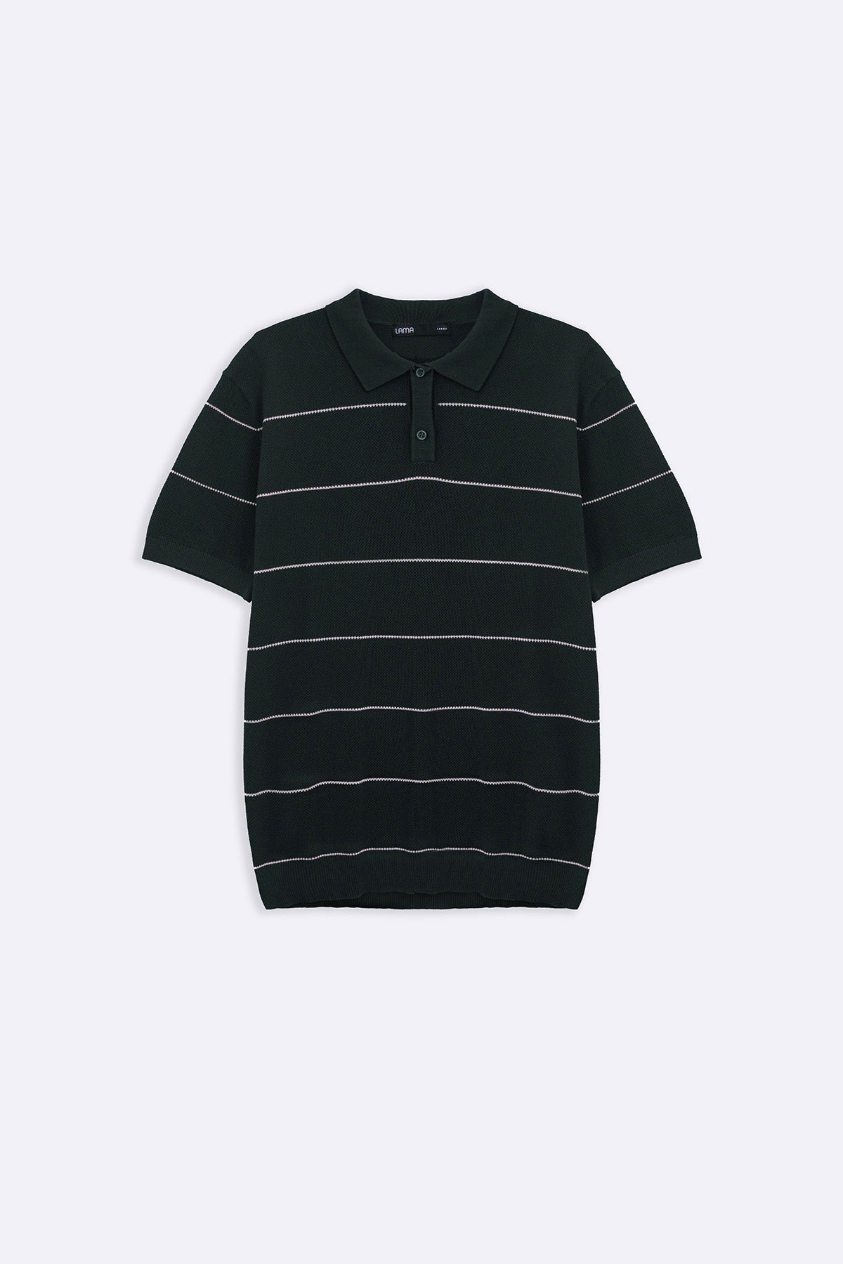 FOREST GREEN STRIPED POLO