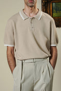 BEIGE CONTRAST TIPPING POLO