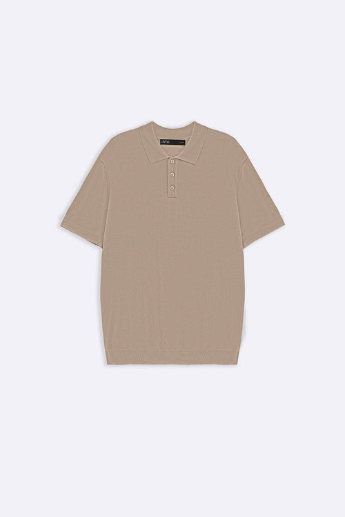 BEIGE CASUAL STRIPED TEE