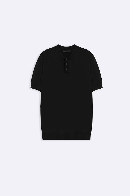 BLACK CASUAL STRIPED TEE