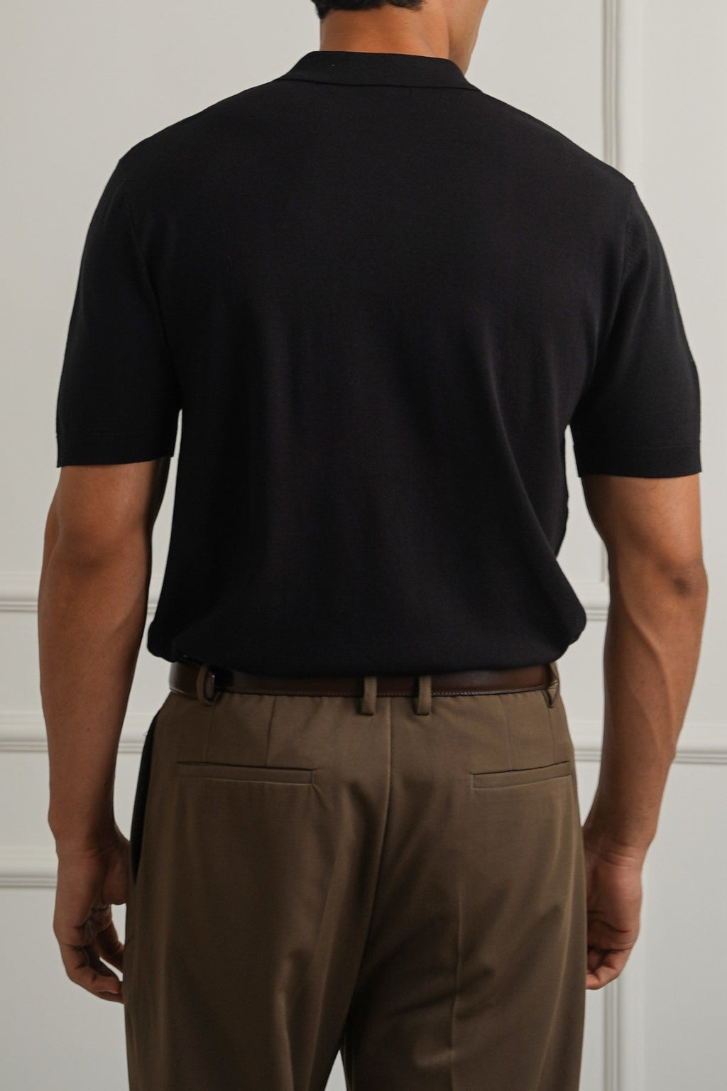 BLACK CASUAL STRIPED TEE