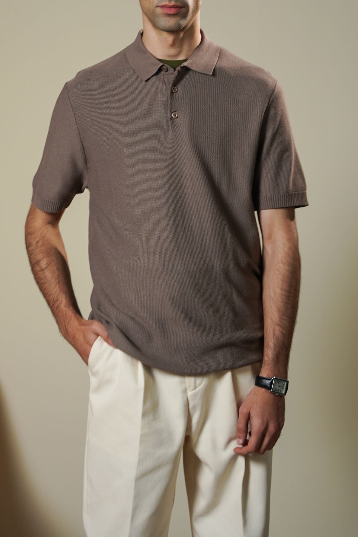 GREY ESSENTIAL POLO