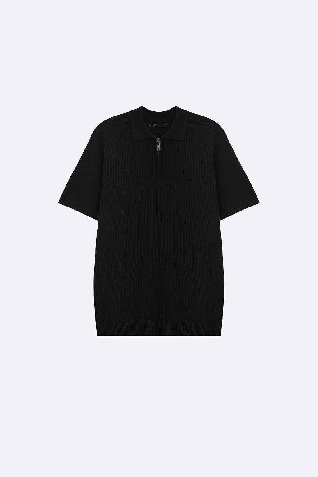 BLACK SOFT WEAVE POLO