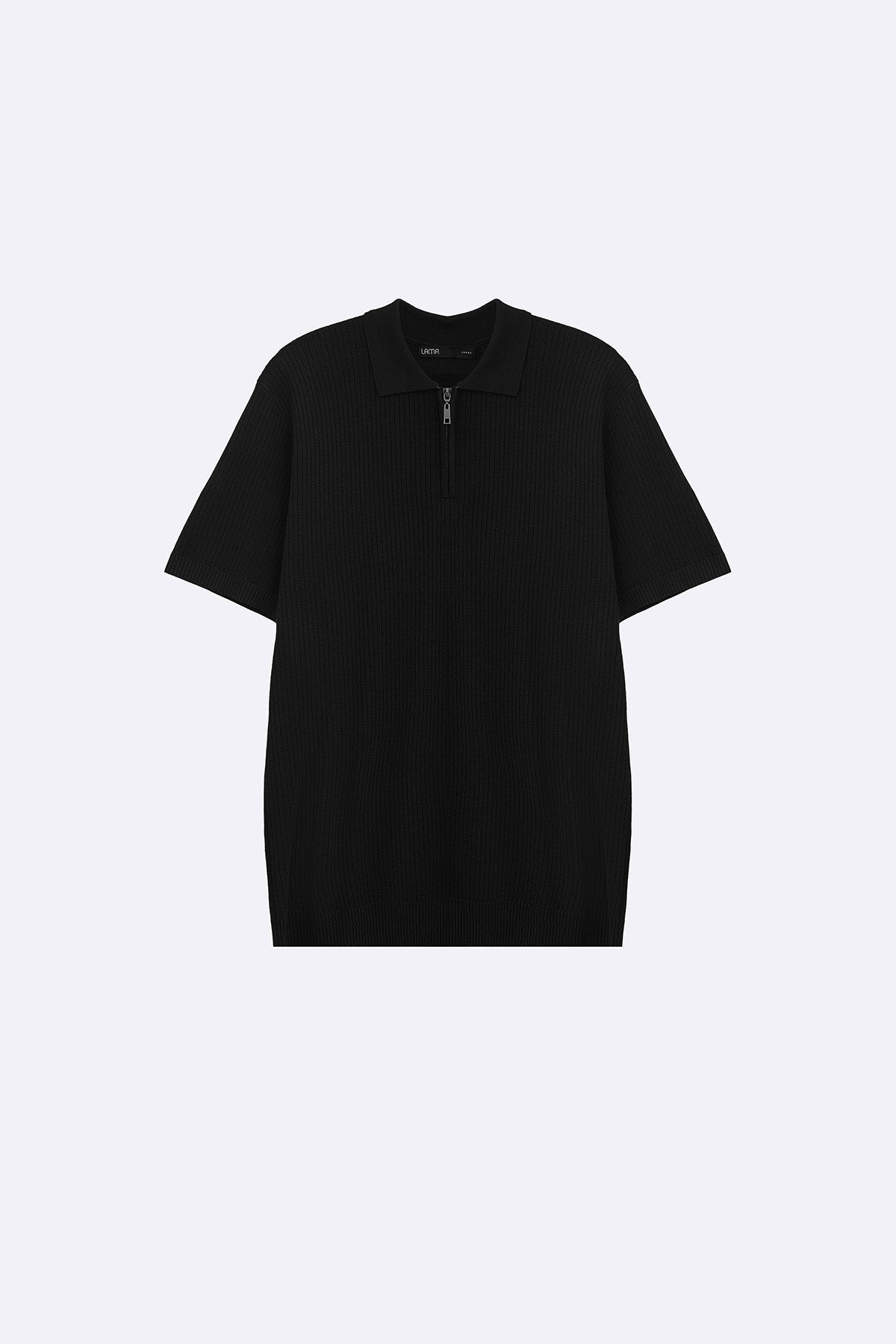 BLACK SOFT WEAVE POLO