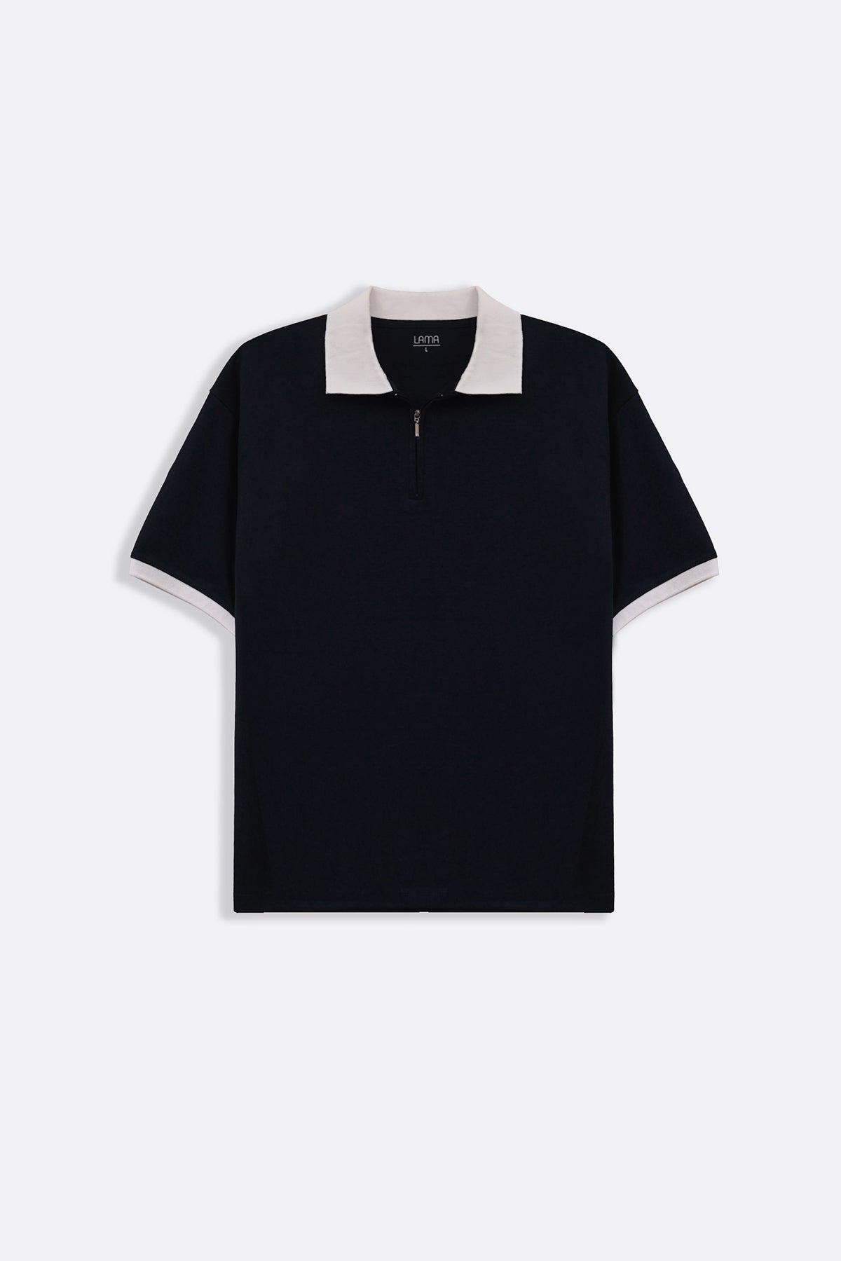 BLACK RELAXED ZIPPER POLO
