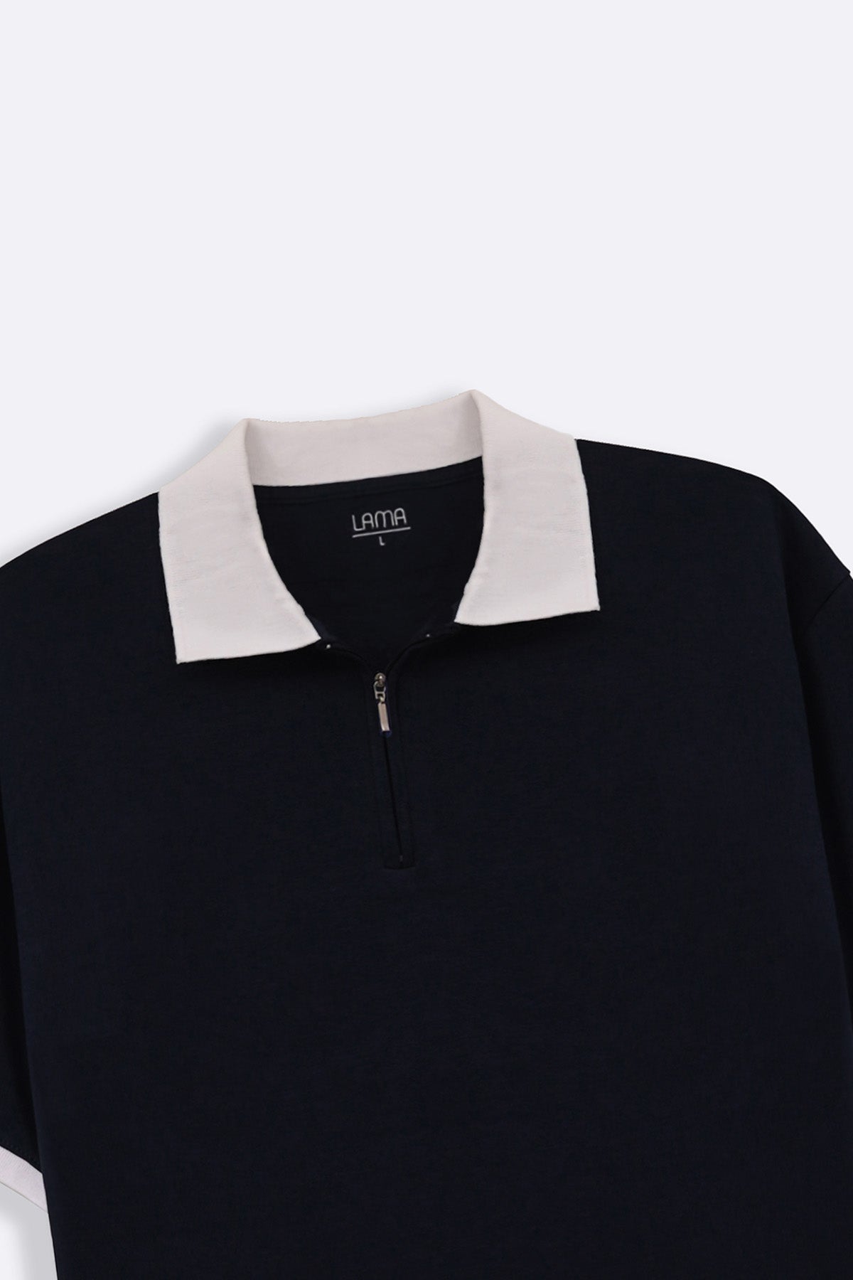 BLACK RELAXED ZIPPER POLO