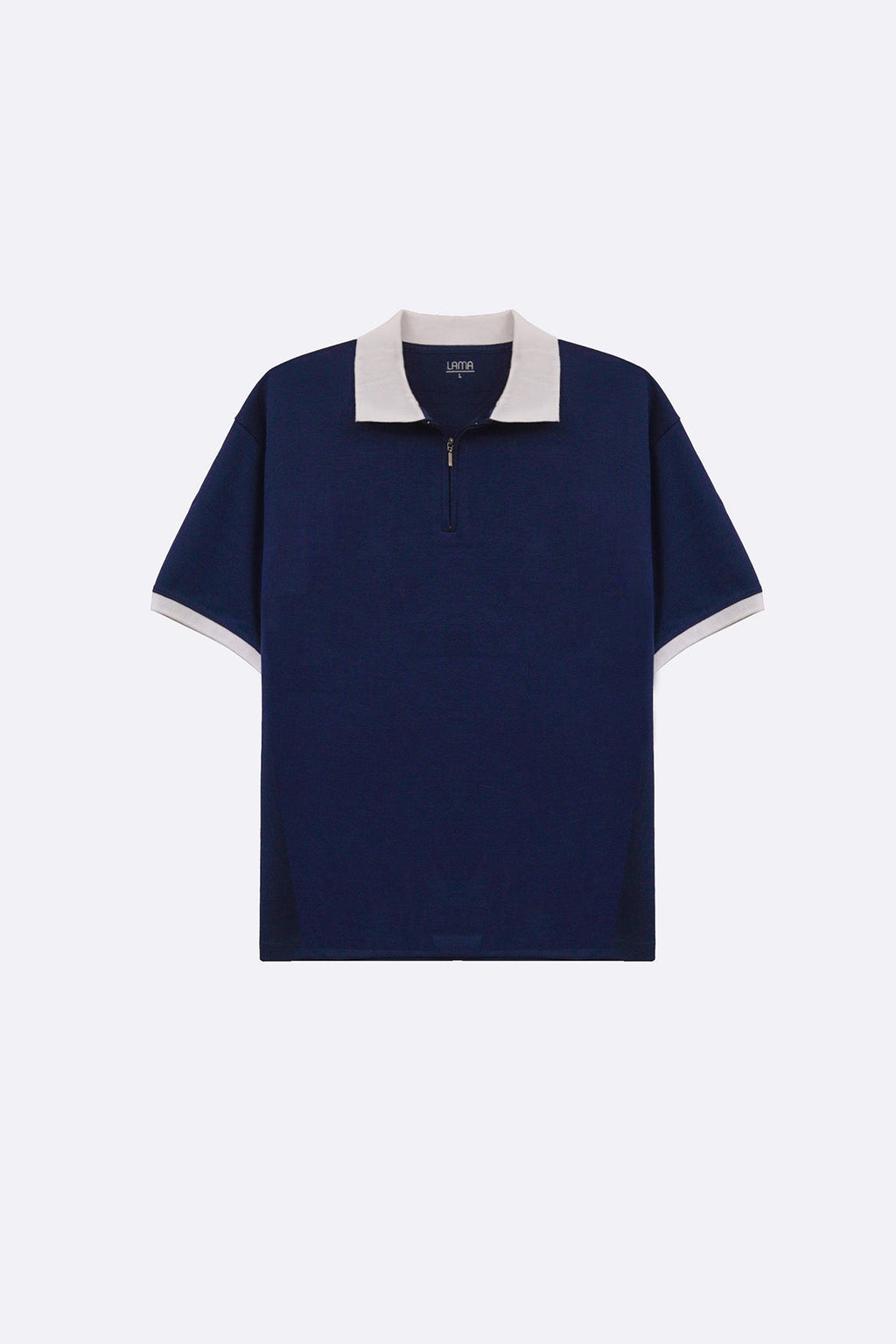 MID BLUE RELAXED ZIPPER POLO