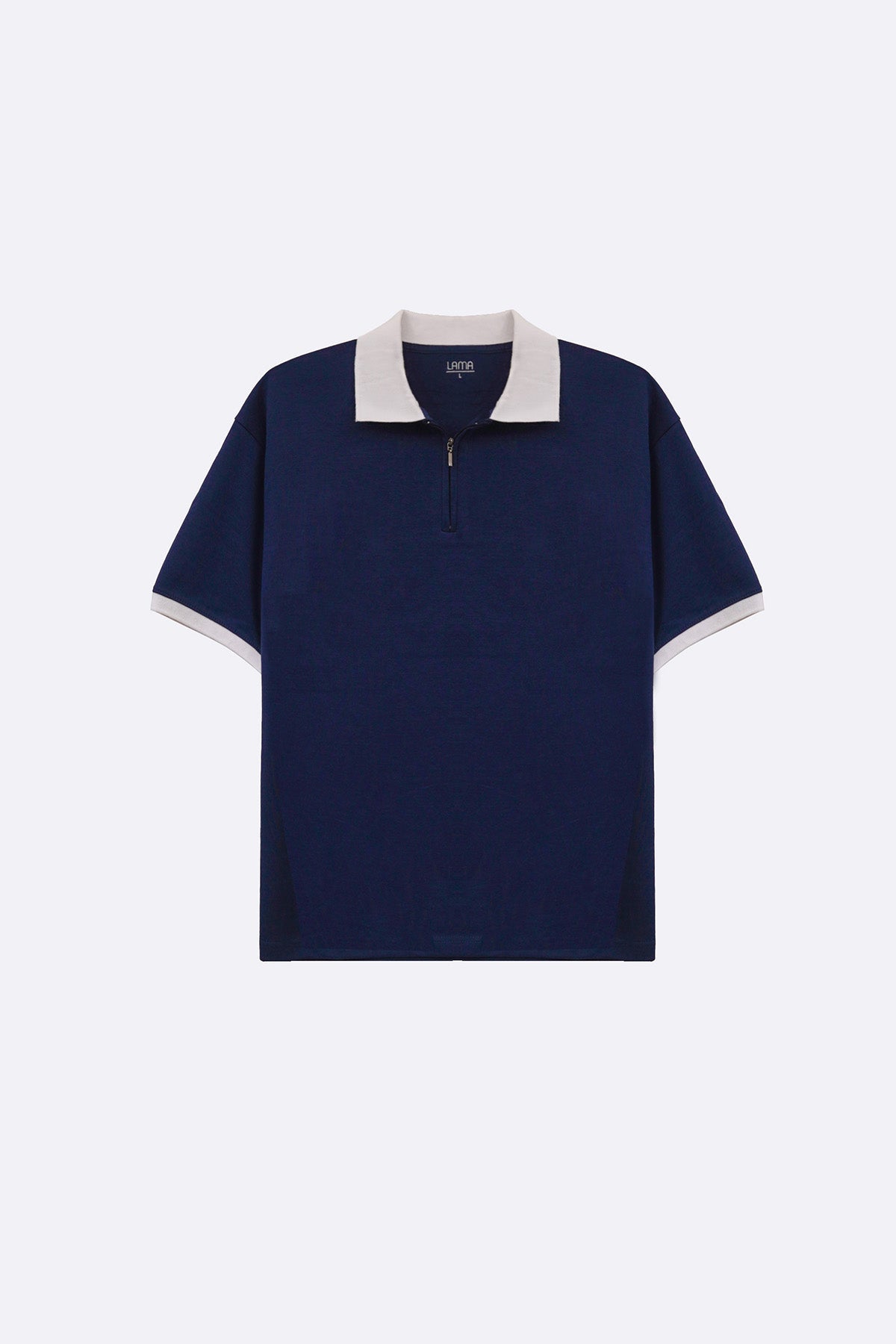 MID BLUE RELAXED ZIPPER POLO