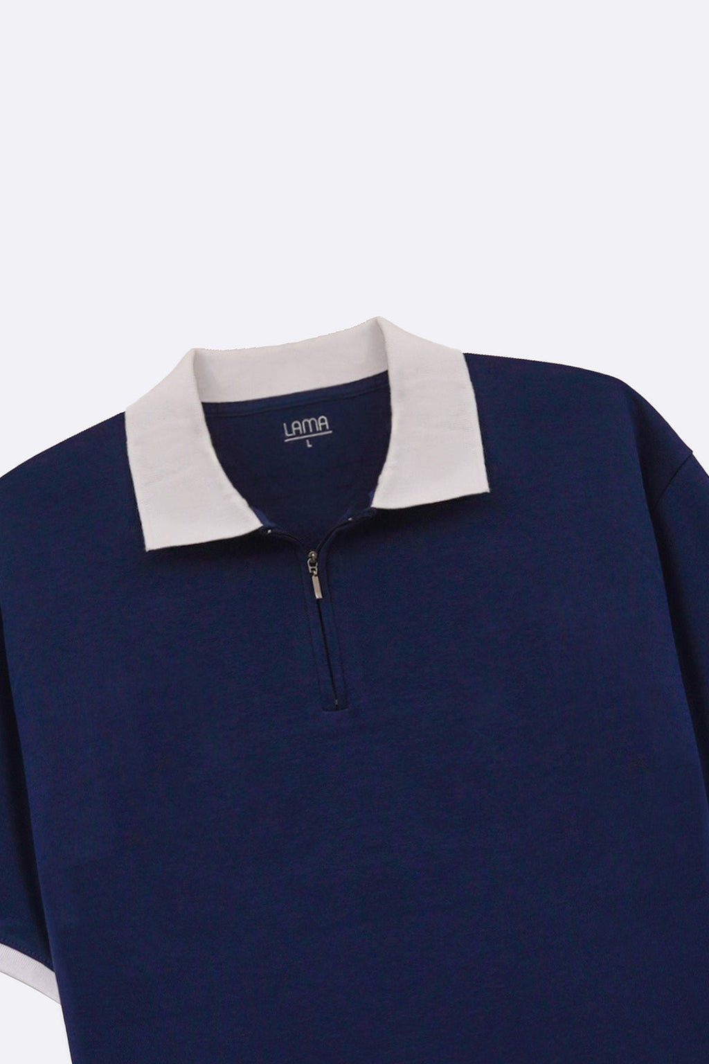 MID BLUE RELAXED ZIPPER POLO