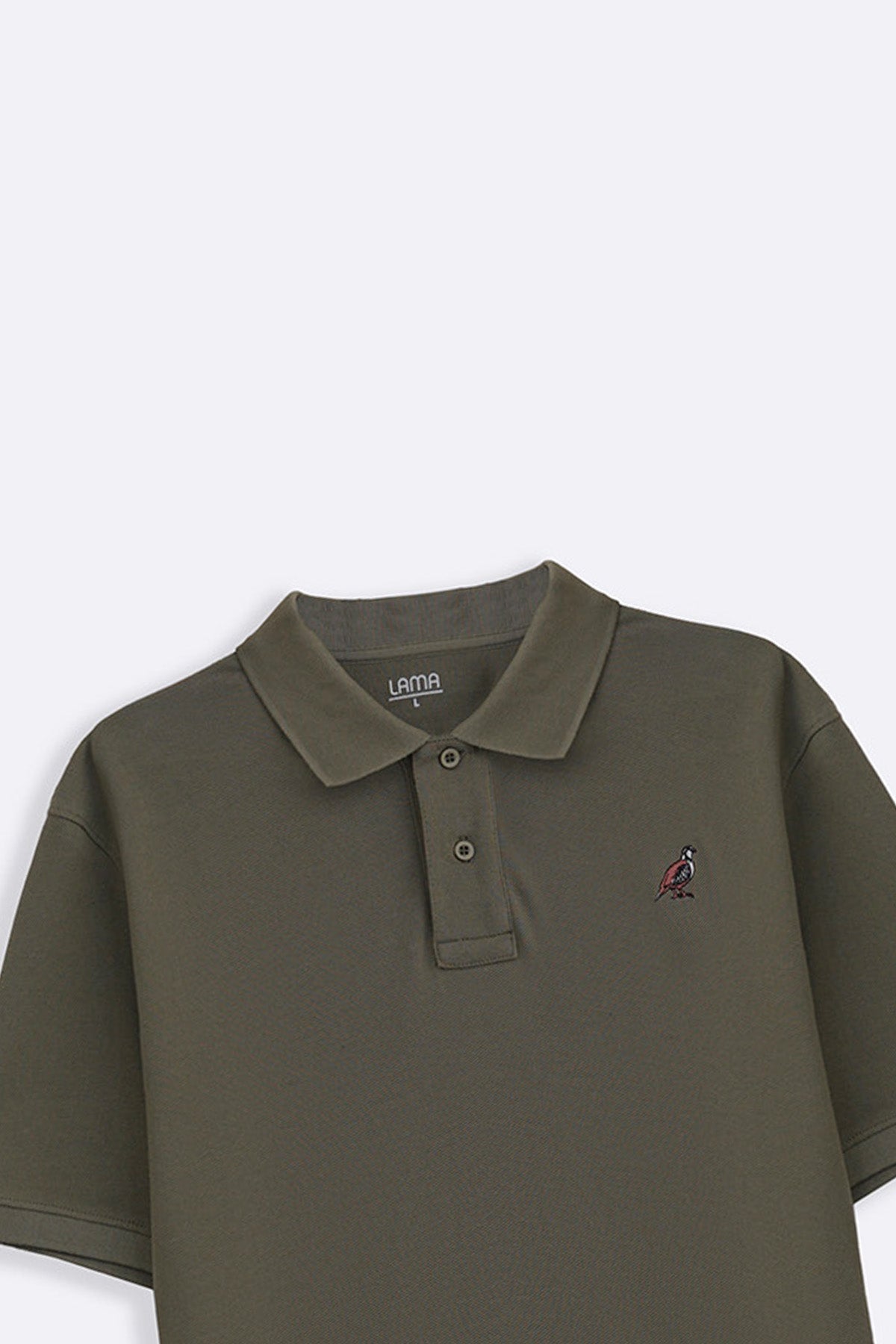 OLIVE PIQUE POLO SHIRT
