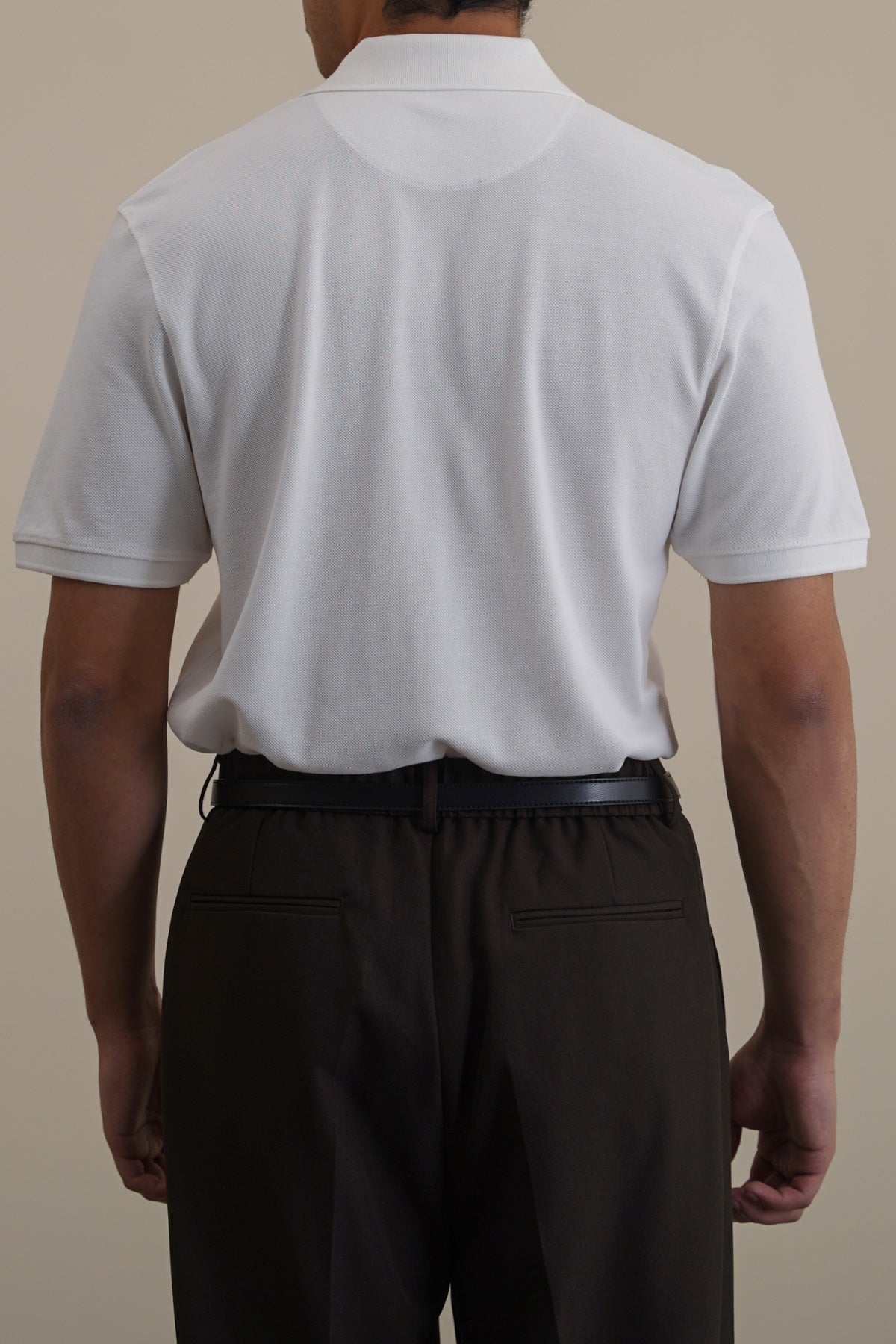 WHITE PIQUE POLO SHIRT