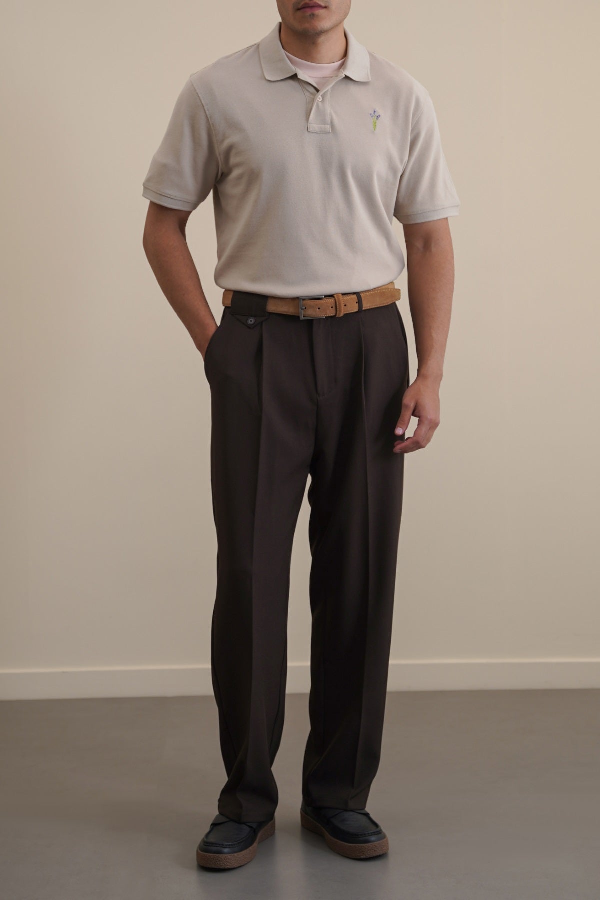 SAND PIQUE POLO SHIRT