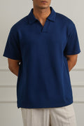 NAVY EASY KNITTED POLO