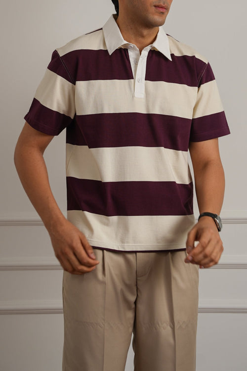 MAROON CLASSIC RUGBY POLO